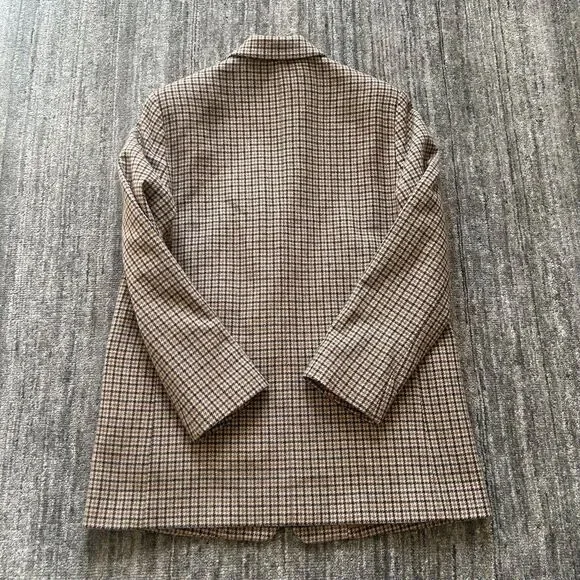Everlane The Oversized Blazer in Camel Houndstooth, Wool Blend, Size 8 - Picture 3 of 11